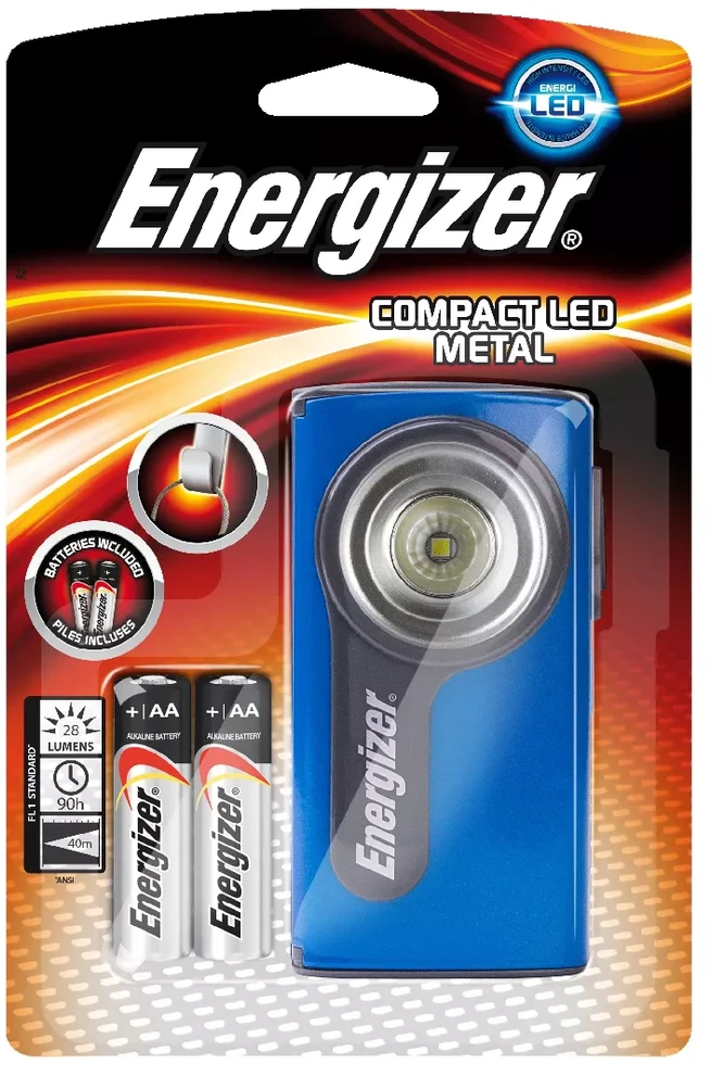 Nešiojamas LED Žibintuvėlis - Energizer Kompaktiška Metalinė Šviesa, LED, 65 Valandų Veikimo Laikas, Mėlyna