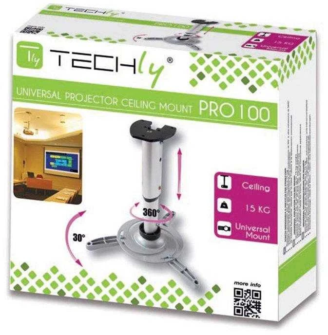 TECHLY 301559 Techly Universal projector lubinis laikiklis mount 30/37 cm, 15 kg, sidabrinis