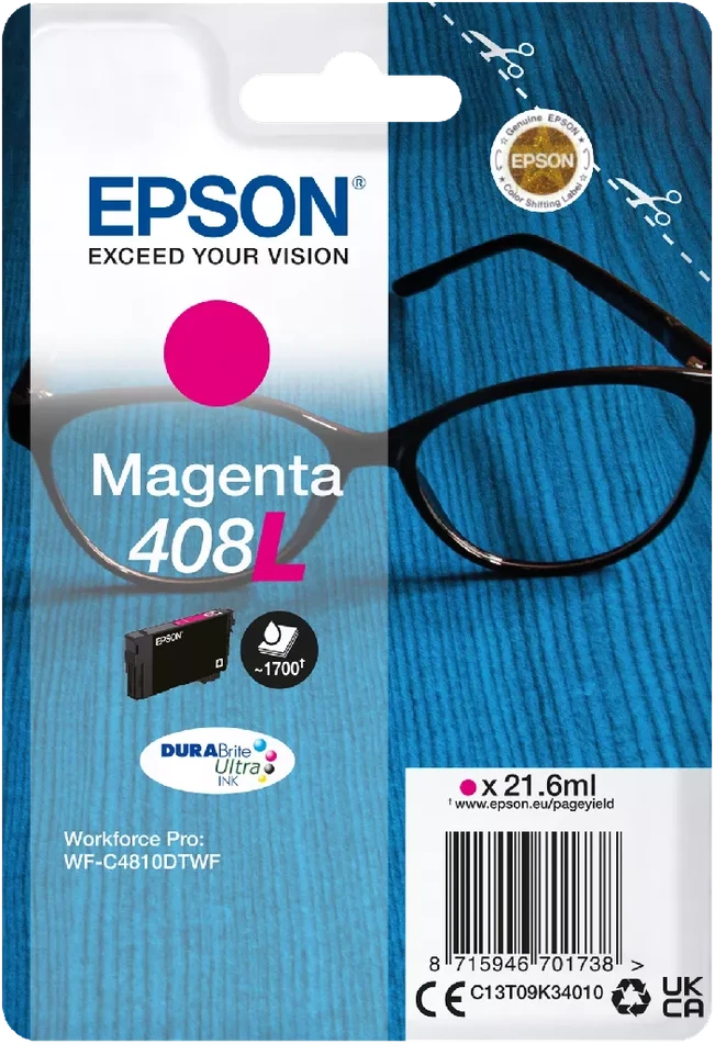 Epson DURABrite Ultra 408L | Rašalo kasetė | Magenta