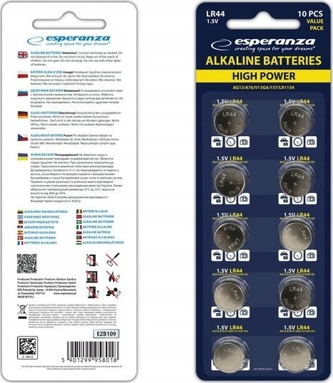 ESPERANZA BATERIE ALKALICZNE LR44 AG13 10SZT BLISTER