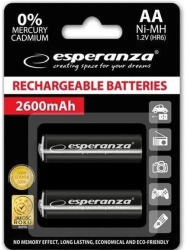 Esperanza EZA105 pramoninė įkraunama baterija Nikelio-metalo hidrido (NiMH) 2600 mAh 1,2 V