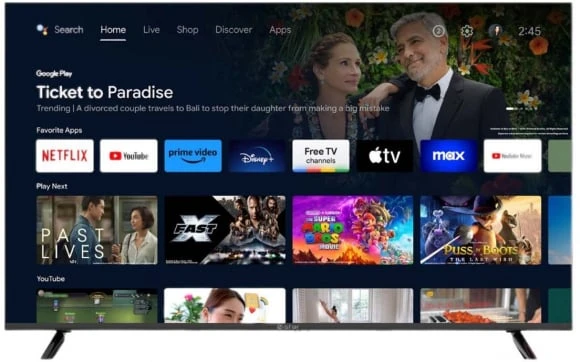 eSTAR Android TV 55"/140 cm 4K UHD LED televizorius 55A1T2 juodas