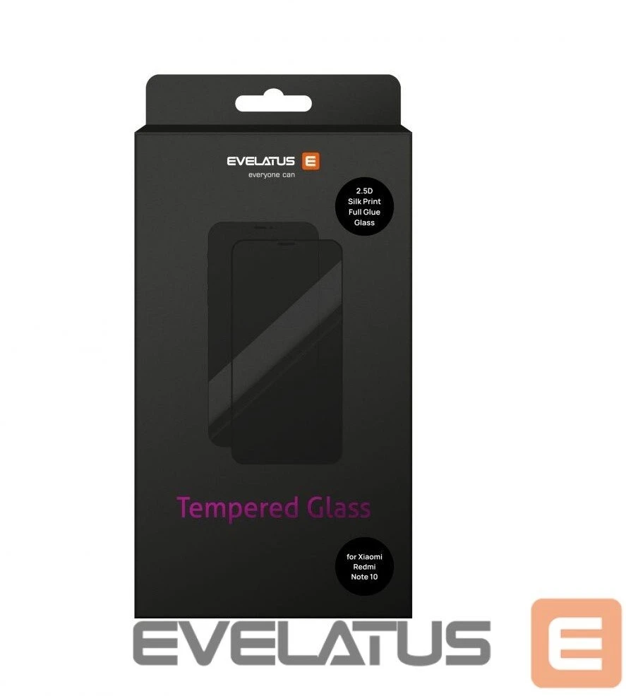 Evelatus Apsauginis stiklas Xiaomi Redmi Note 10 2.5D Full Cover Japan Glue Glass Anti-Static (ERN10SPFGG)