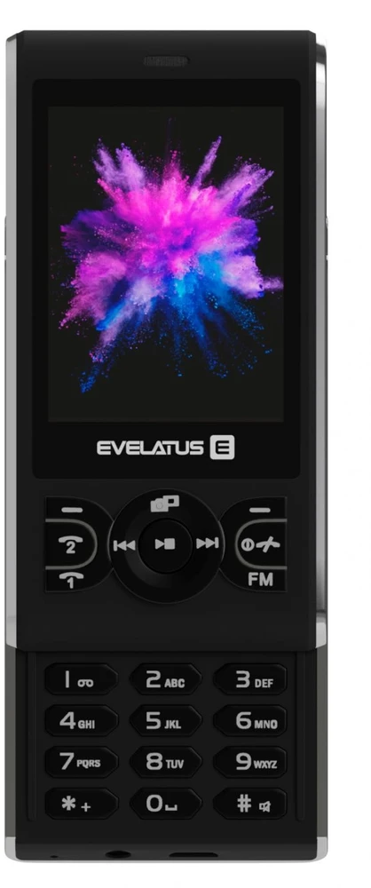 Evelatus Myriad Pogu Telefons Slaiders ar Divām Sim kartēm Radio Mp3 Kameru Grafīta Melns