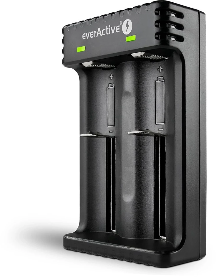 Baterijų Įkroviklis - everActive LC-200 Mikroprocesorinis Valdymas Li-ion Cilindrinėms Baterijoms Juodas