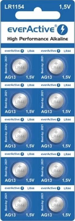 LR1154, LR44, AG13 Baterija 1.5V everActive - 10 vnt