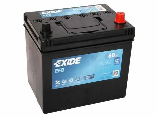 Exide EFB 60Ah akumuliatorius su raudonu gnybto dangteliu