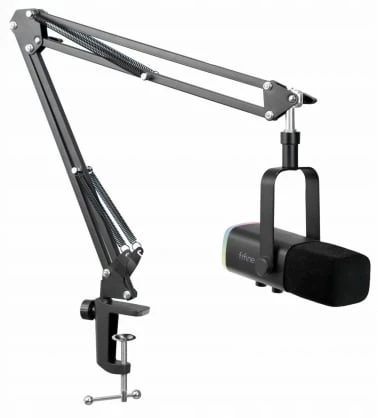 Fifine AM8T gaming microphone with boom arm juodos spalvos