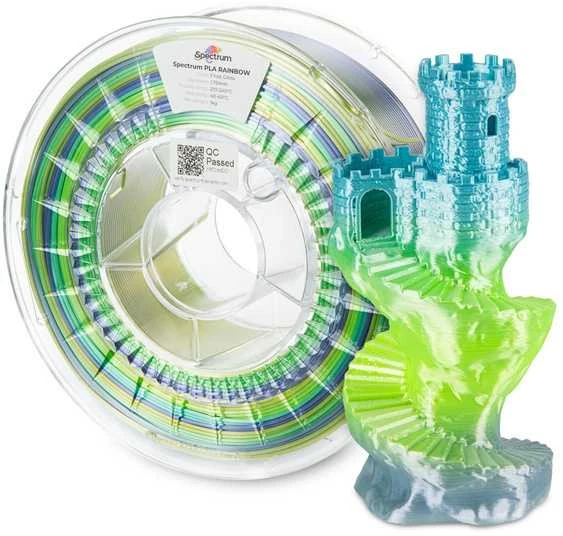 Spectrum PLA vaivorykštės spalvos siūlas su pavyzdžiu