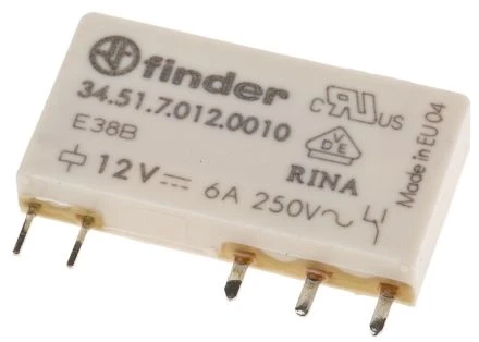„Finder“ miniatiūrinė relė 1P 6A 12V DC (34.51.7.012.0010)