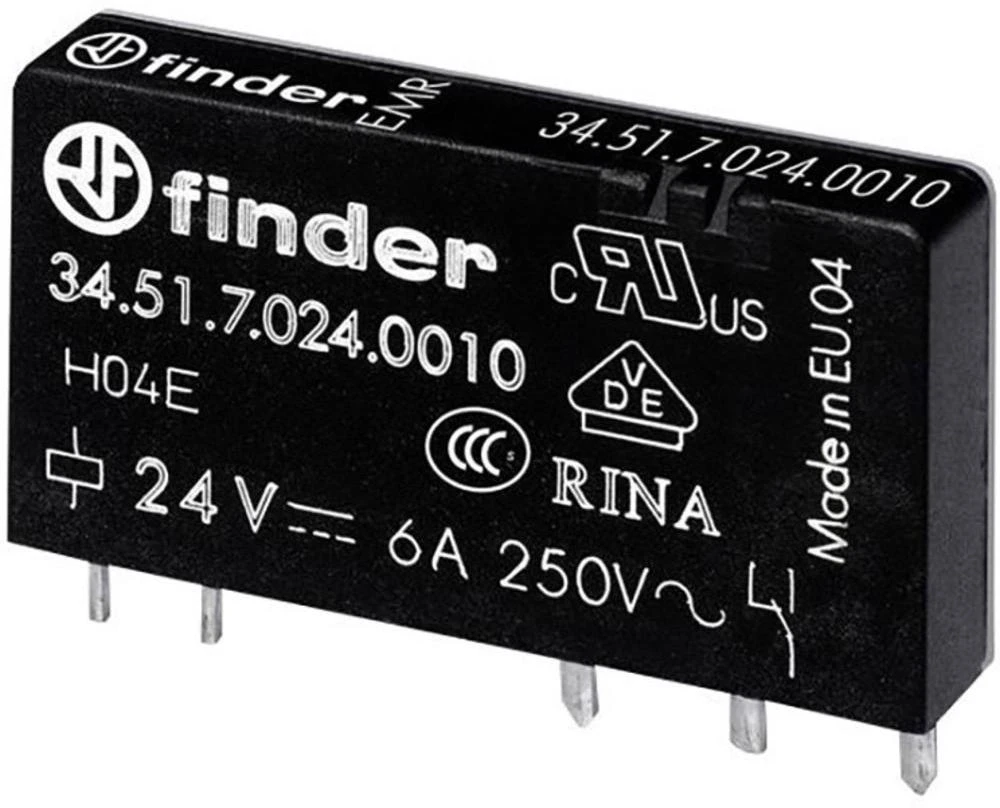 „Finder“ miniatiūrinė relė 1P 6A 24 V DC (34.51.7.024.0010)