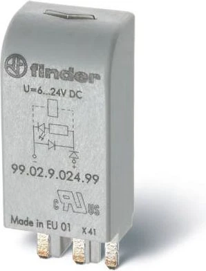 Finder EMC MODULIS LED ŽALIAS+DIODAS 6-24VDC POL.A1
