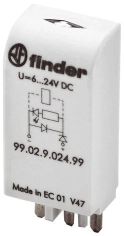 Finder EMC MODULIS LED ŽALIAS+DIODAS 6-24VDC POL.A1