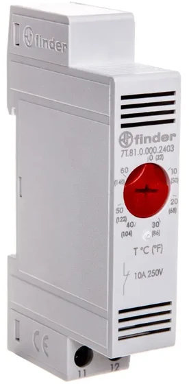 Finder Termostatas spintelėms ir korpusams – šildytuvų valdymas 1R (7T.81.0.000.2403)