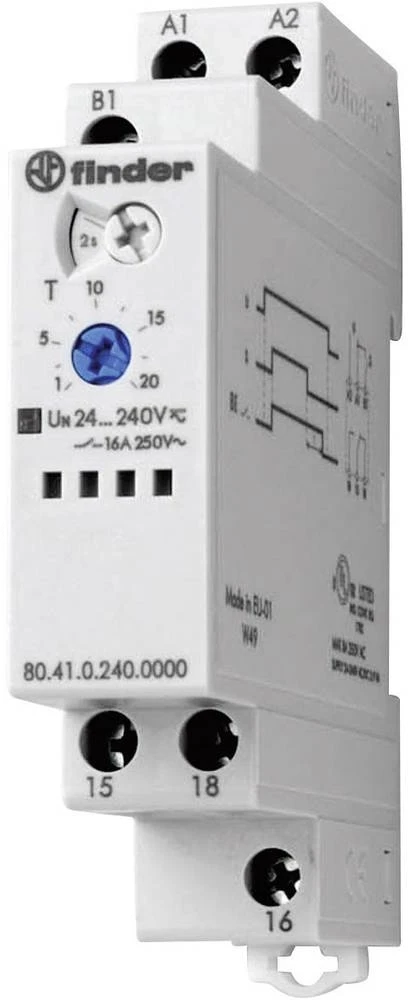 Finder Vienos funkcijos laikmatis BE 1P 0,1s – 20h 24-240VAC/DC (80.41.0.240.0000)