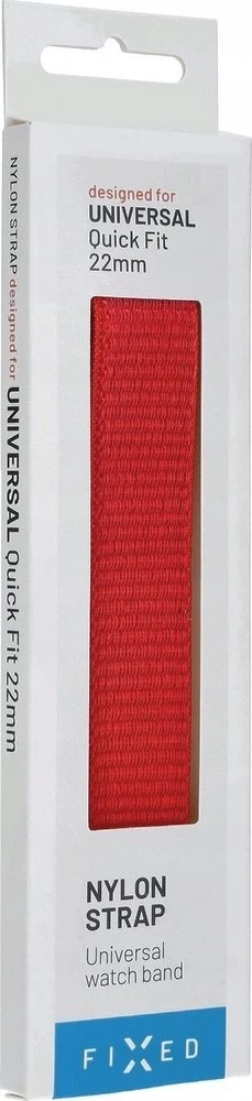 Fixed | Sporty Strap for Garmin QuickFit 22mm | 160-210 mm | Nylon | Raudona