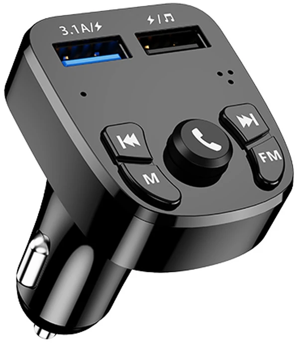 Jellico F10 Bluetooth 5.0 FM / MP3 siųstuvas + automobilio greitasis įkroviklis 2x USB QC 3.0 3.1A LED juodas