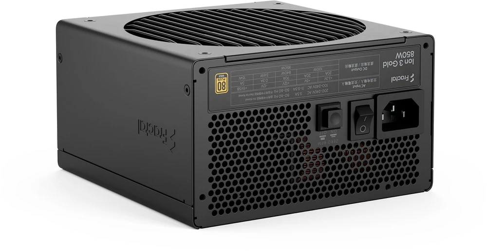 Fractal Design ION auksinis 3 850W, kompiuterio maitinimo šaltinis - juodas, 850 vatų