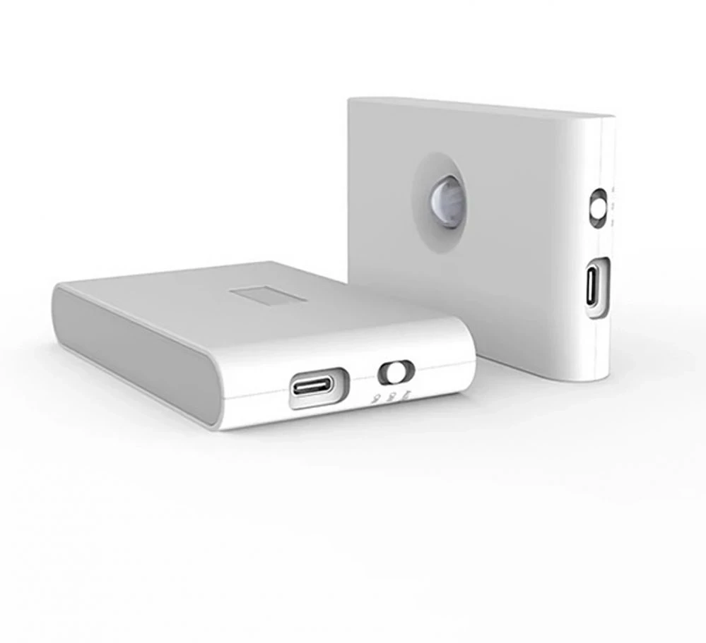 E-LIGHT „Elight T1“ sieninis dvigubos projekcijos LED šviestuvas su baterijomis, 1 W, 2700 K, judesio/įniršio jutikliu, USB-C, baltas