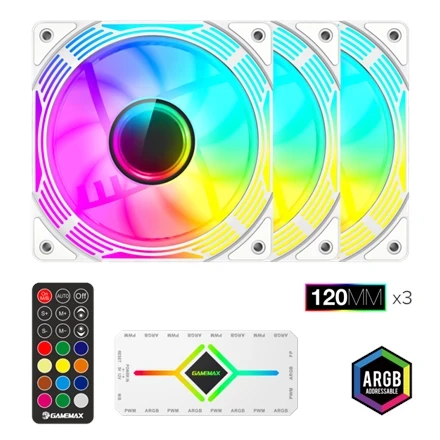 Gamemax Case Fan | KF300 WH | Baltas