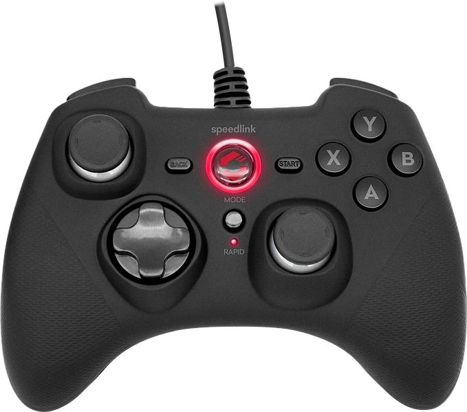 Speedlink - „Rait“ žaidimų pultas, skirtas PC/PS3/Switch, guminis, juodas