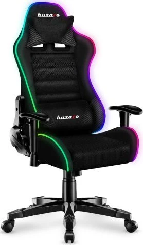 Žaidimų kėdė vaikams Huzaro Ranger 6.0 RGB, Juodos spalvos