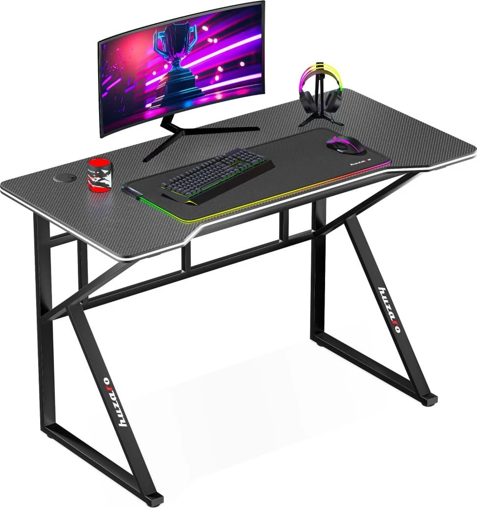 "Huzaro Hero 1.6" žaidimų stalas, juodas