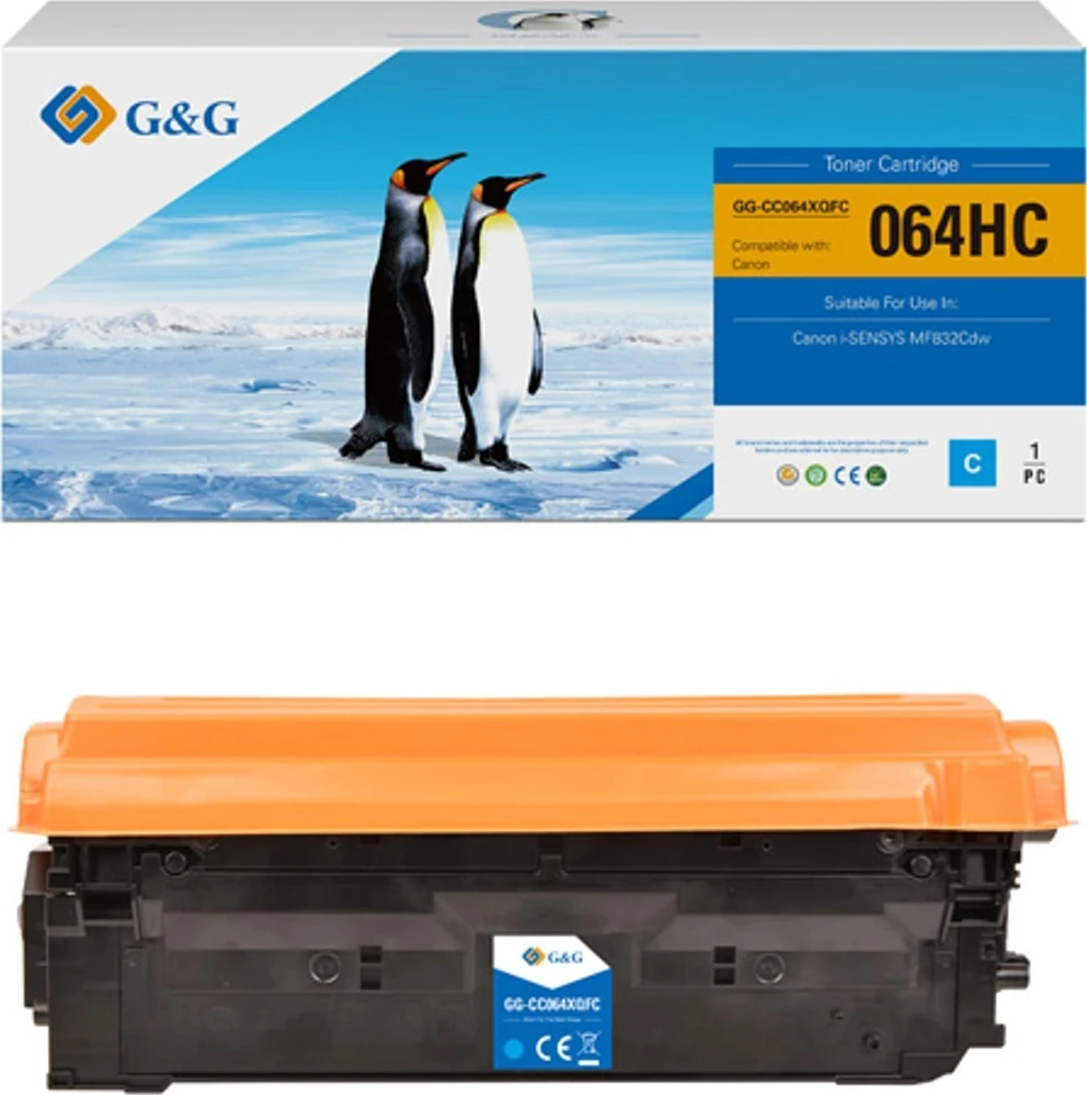 G&amp;G G&G suderinamas toneris su Canon 064 H C, NT-CC064XQFC-RC, žalsvai mėlynas, 10500s, didelės talpos