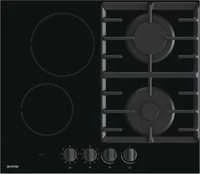 Gorenje | Kaitlentė | GCE691BSC | Dujos ant stiklo + vitrokeramika | Degiklių / virimo zonų skaičius 4 | Sukamosios rankenėlės | Juodas