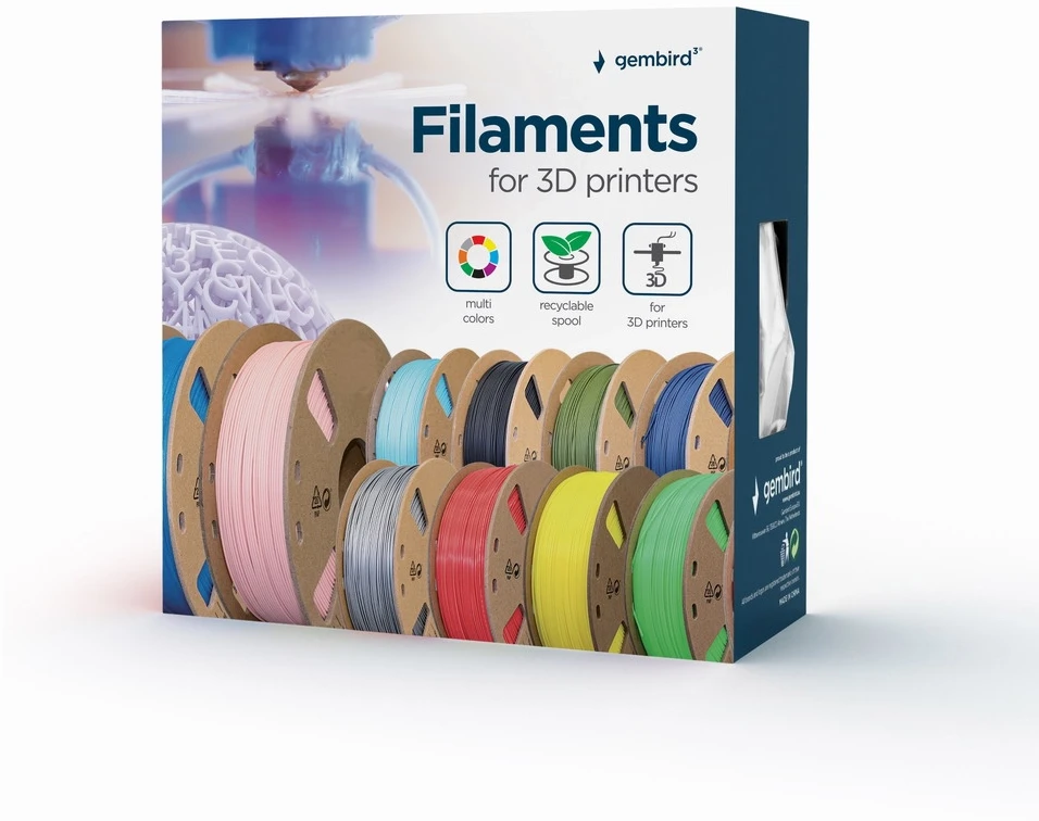 GEMBIRD Filament Matte PLA Slate pilkas 1.75mm 1kg