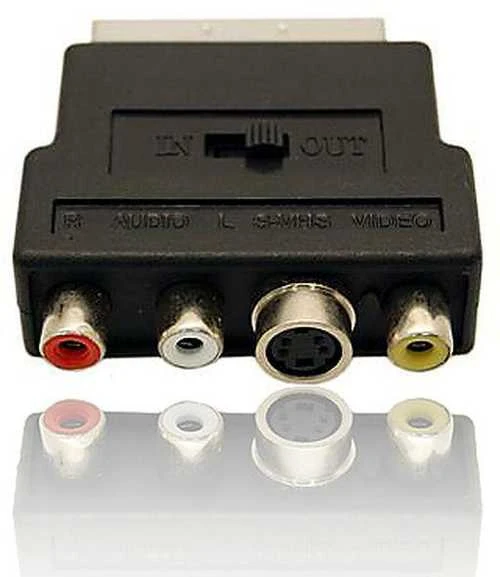 GEMBIRD CCV-4415 Gembird Adapteris SCART kištukas prie 3 RCA lizdų ir 1 S-Video lizdo su jungikliu