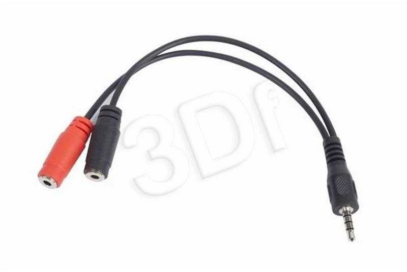 GEMBIRD CCA-417 Gembird Adapteris Stereo Mini Jack (M) 4-pin -> 2x Mini Jack (F), 20cm, juodas