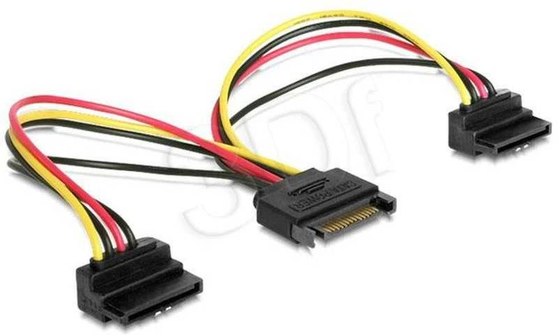 GEMBIRD CC-SATAM2F-02 Gembird kabelio maitinimo SATA 15 kontaktų -> 2x SATA HDD (kampinės jungtys)