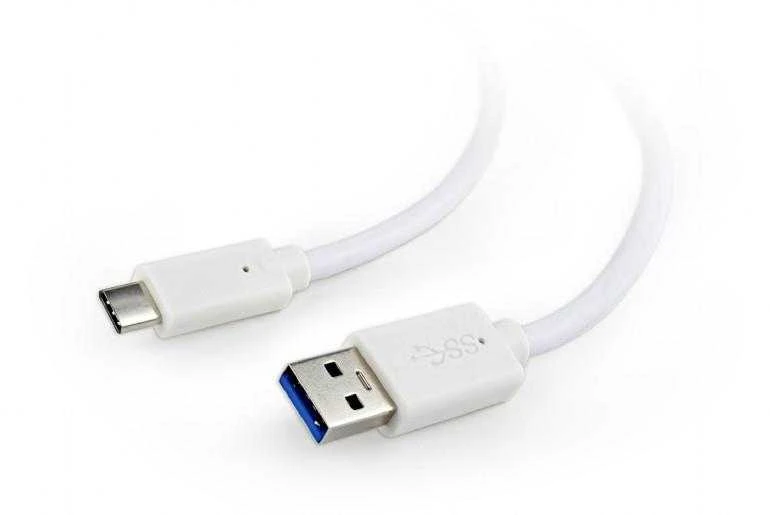 Kabelis USB Gembird USB-A - USB-C 0.5 m Baltas (CCP-USB3-AMCM-W-0.5M)
