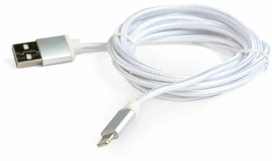 GEMBIRD CCB-mUSB2B-AMLM-6-S Gembird USB–8 kontaktų kabelis, medvilninis pintas, metalinės jungtys, 1,8 m, sidabrinis