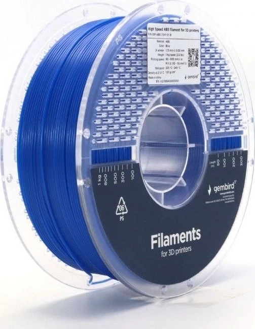Gembird Flashforge greitaeigis ABS filamentas, 1,75 mm, 1kg | 3DP-ABS1.75HY-01-B | ABS filamentas | Mėlyna