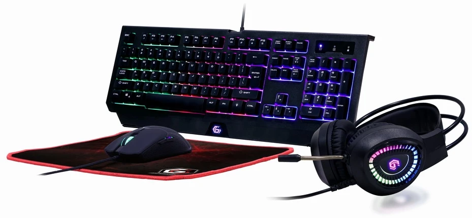 Klaviatūra GEMBIRD 4-in-1 foninio apšvietimo žaidimų rinkinys „Phantom US“ išdėstymas