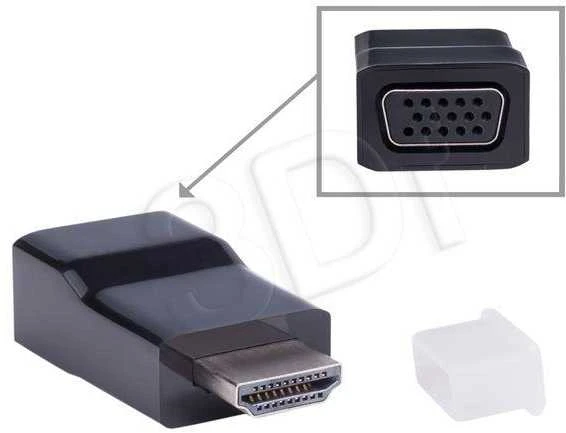 Gembird | HDMI į VGA adapteris, vienas prievadas | Juodas | HDMI | VGA