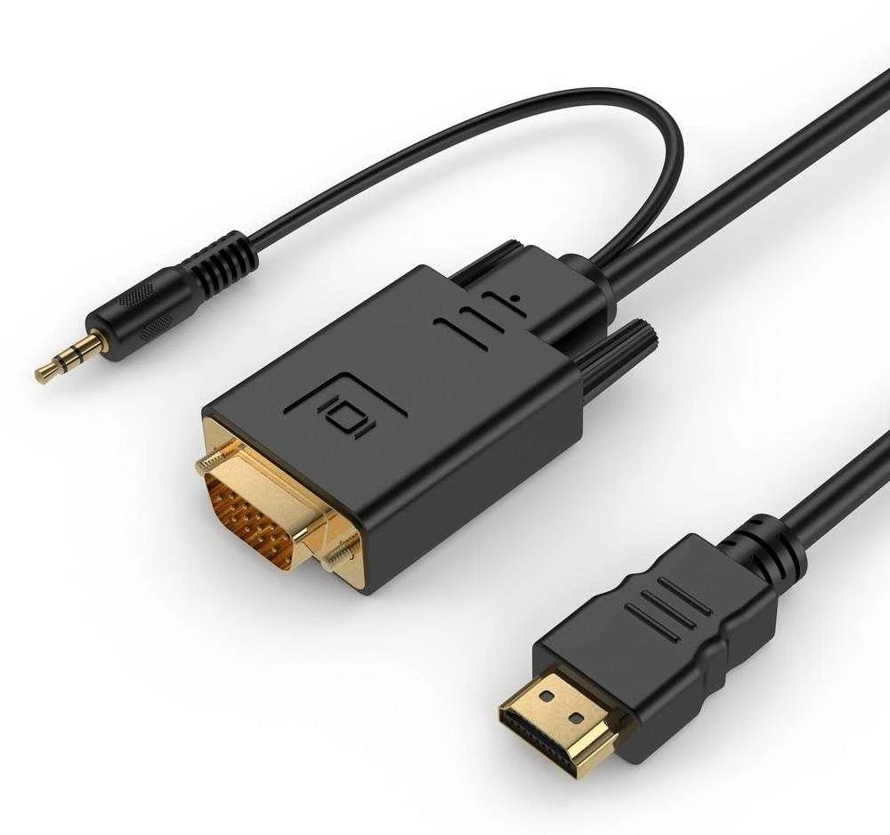 GEMBIRD A-HDMI-VGA-03-6 HDMI į VGA ir garso adapterio kabelis, vieno prievado, 1,8 m, juodas