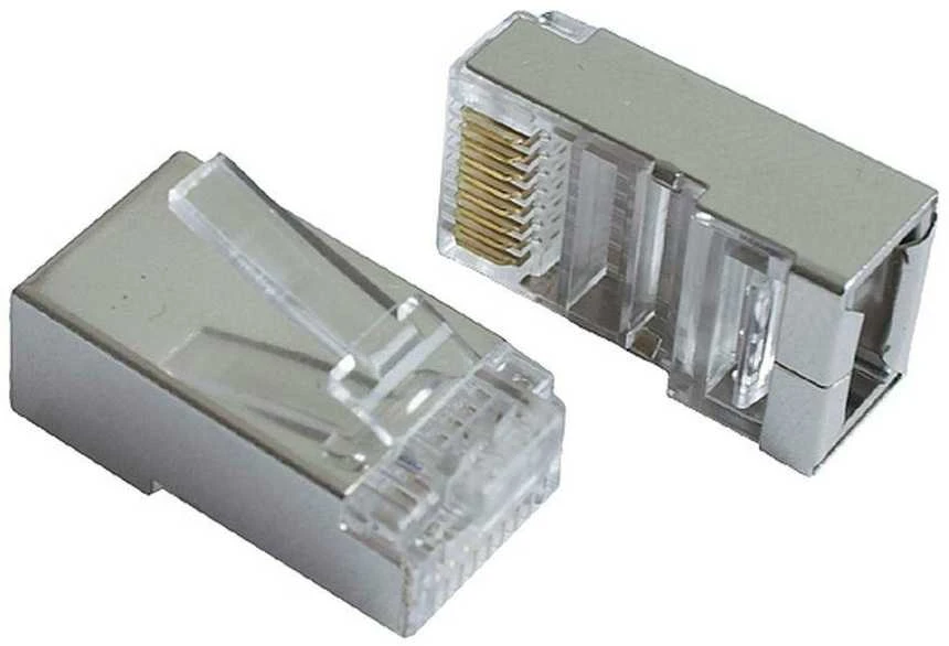 GEMBIRD PLUG5SP/50 Gembird ekranuotas modulinis kištukas 30u auksiniu dengtas, 50 vnt, vientisas ir suvytas