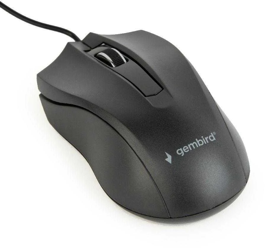GEMBIRD MUS-3B-01 Gembird optinė pelė MUS-3B-01, 1000 DPI, USB, Juodas, 1.35m kabelio ilgis