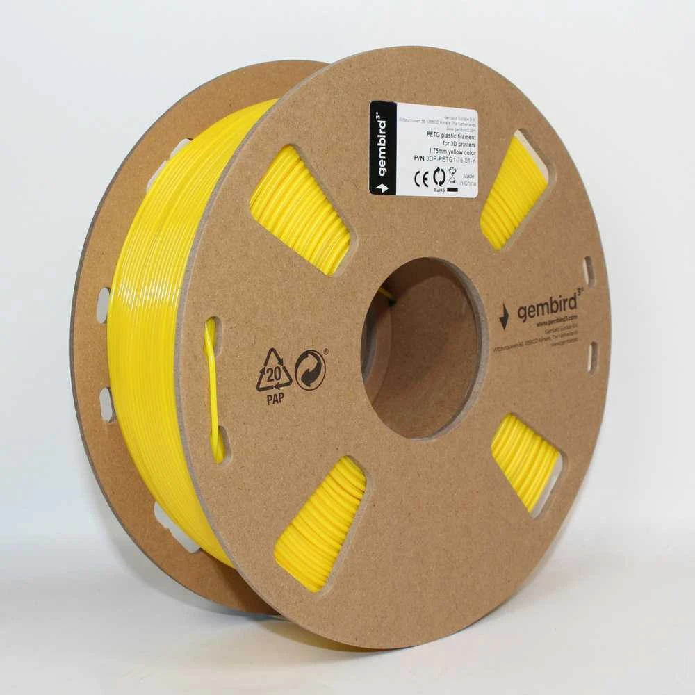 GEMBIRD PETG Filament Geltona 1,75mm 1kg