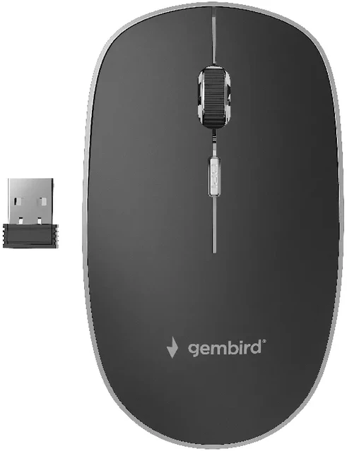 Gembird | Silent Optinė belaidė pelė | MUSW-4BS-01 | Optinė pelė | USB | Juodas