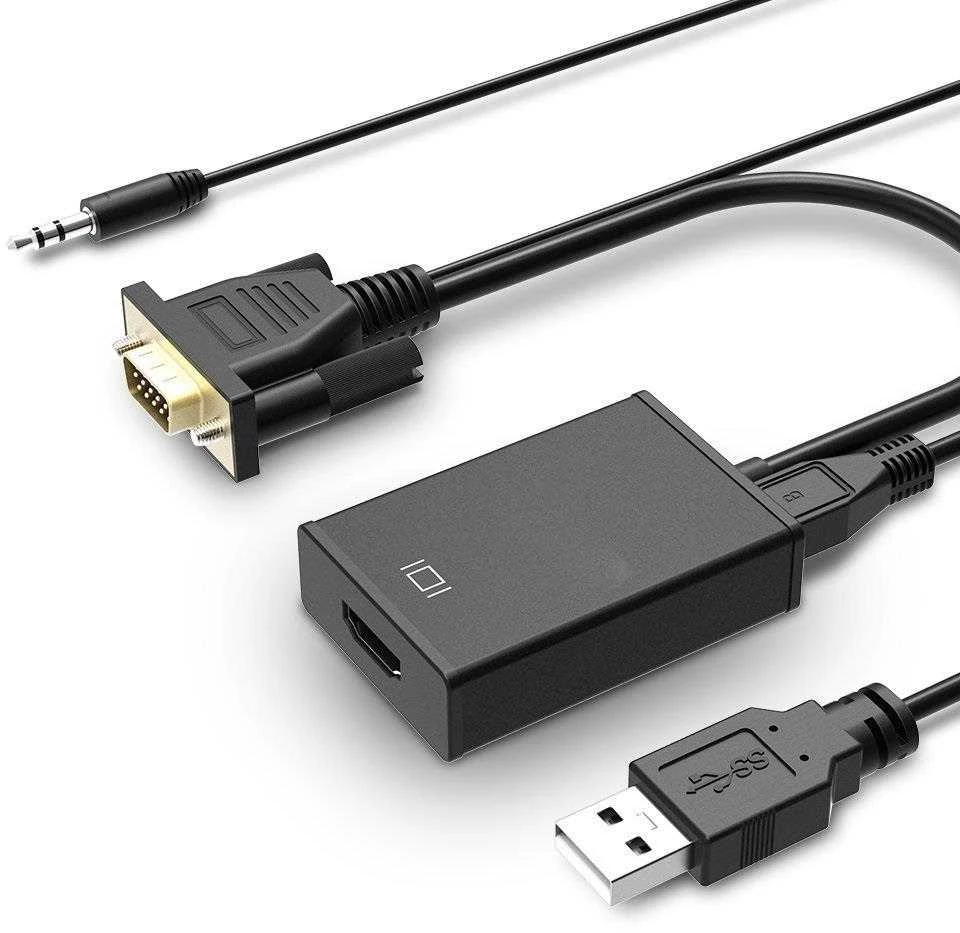 GEMBIRD A-VGA-HDMI-01 VGA į HDMI adapterio kabelis 0.15 m juodas blisteryje