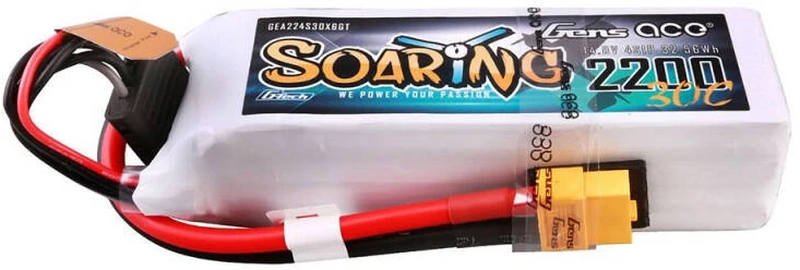 Gens ace G-Tech Soaring 2200mAh 14.8V 30C 4S1P Lipo Akumuliatorius su XT60 kištuku