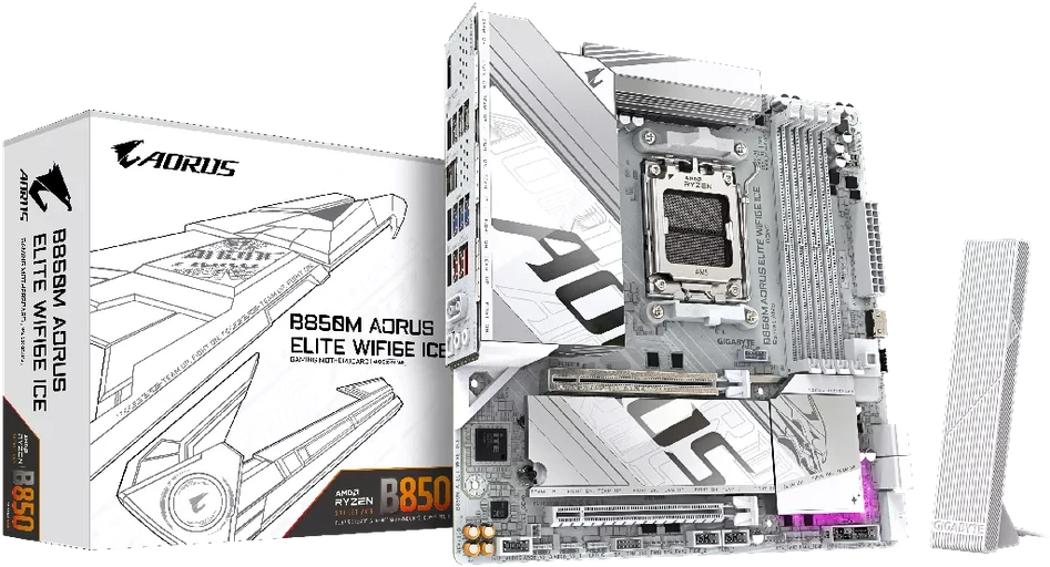 Pagrindinė plokštė „Gigabyte B850M A ELT WF6E“ | Procesorių šeima AMD | Procesoriaus lizdas AM5 | DDR5 | Palaikomos kietojo disko sąsajos SATA, M.2 | SATA jungčių skaičius 4