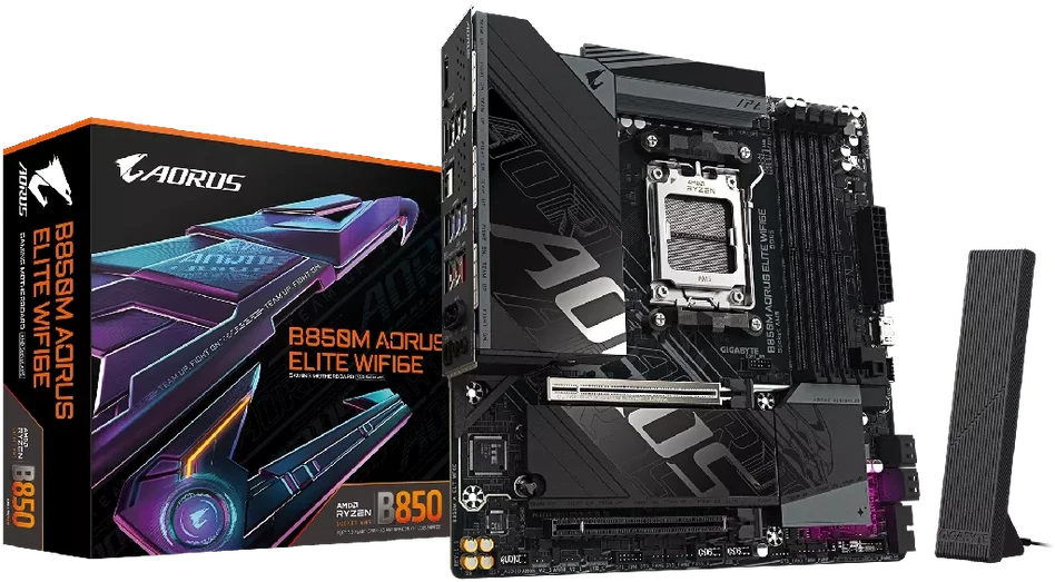 Pagrindinė plokštė GIGABYTE B850M A ELT WF6E AM5 4xDDR5 2xM.2 4xSATA