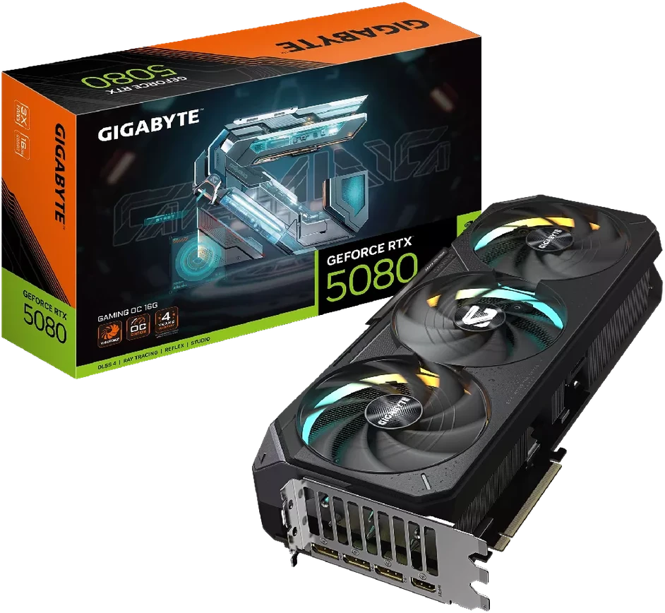 GIGABYTE GeForce RTX 5080 GAMING OC 16G Grafikos plokštė