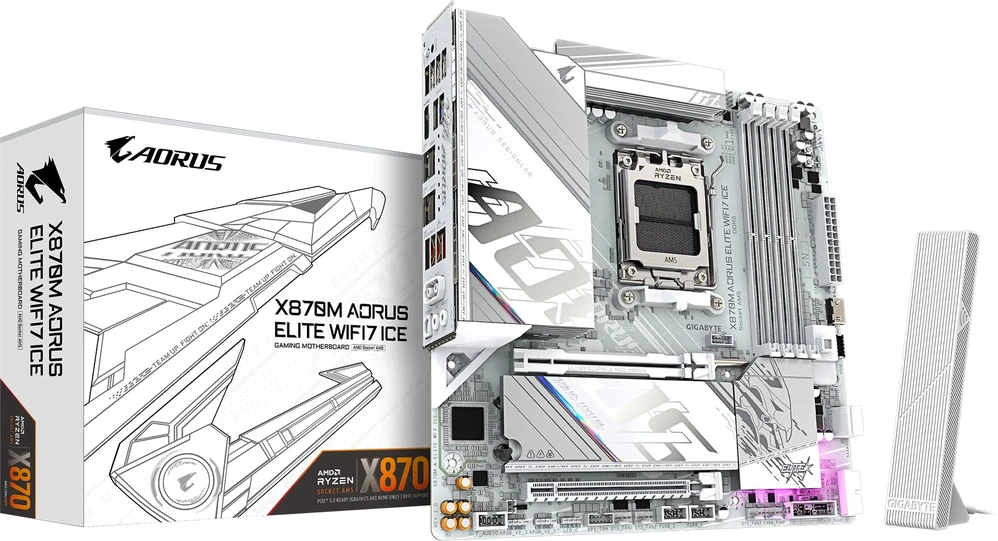 Pagrindinė plokštė GIGABYTE X870M A ELITE WF7 ICE AM5