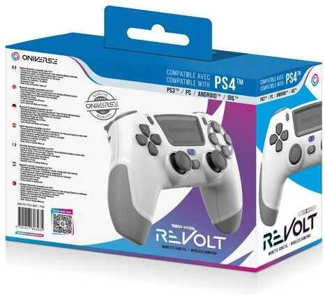 ONIVERSE Belaidis PS4 „Revolt Bluetooth“ valdiklis „Wasp“ – baltas